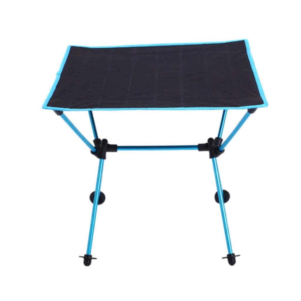Portable Aluminum Alloy Folding Camping Table - Lightweight Outdoor Picnic Table with Oxford Anti-Slip Surface, Ergonomic Design for Camping, Hiking & Beach (Blue) - Perfect for Backyard BBQs, Tailgating & Outdoor Adventures