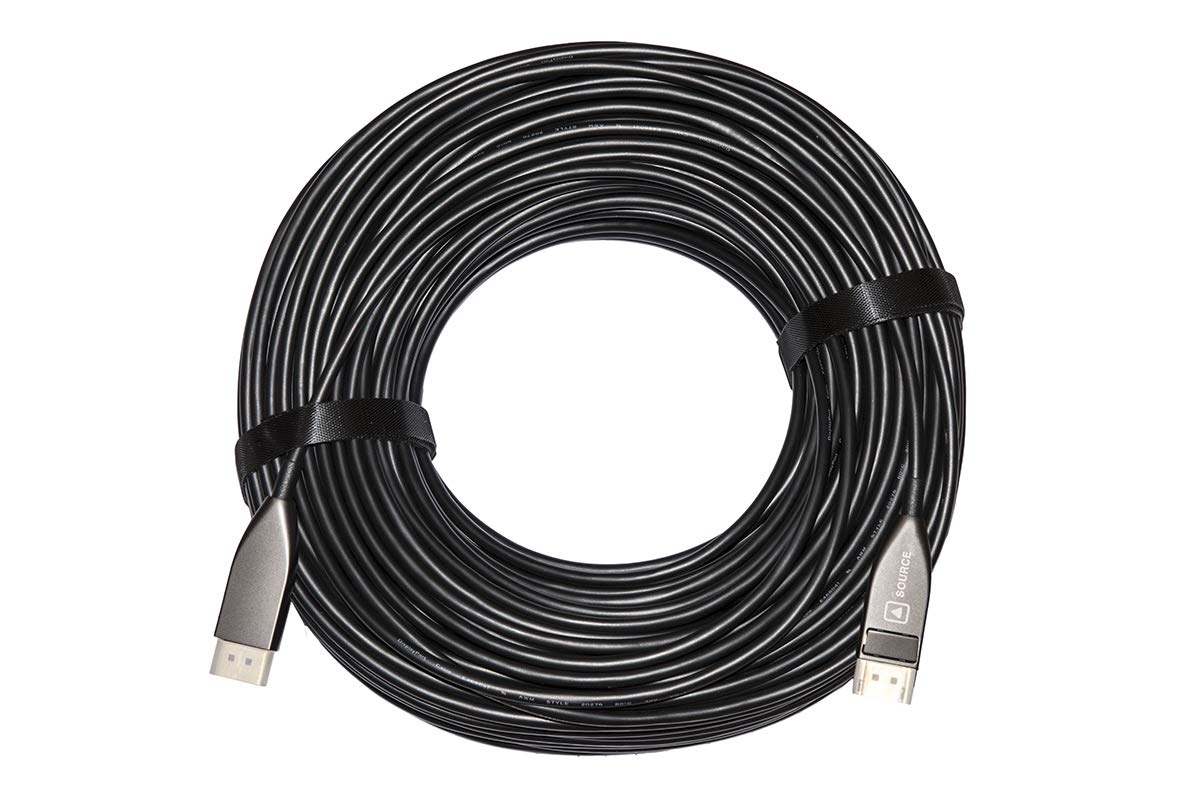 High-Speed AOC Cable Fiber Optical Hybrid DisplayPort 1.2 with Golden Contacts for 4K Gaming & Professional Video Editing - Perfect for Home Theater & Office Workstations