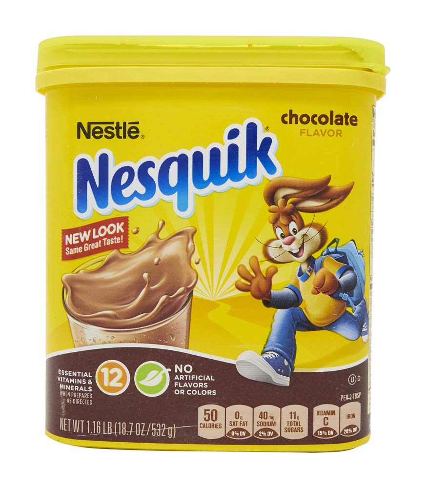 NesQuik Chocolate Powder Drink Mix - 18.7 oz (530g) | Delicious Chocolate Milk Mix for Kids & Adults | Perfect for Breakfast, Snacks & Baking
