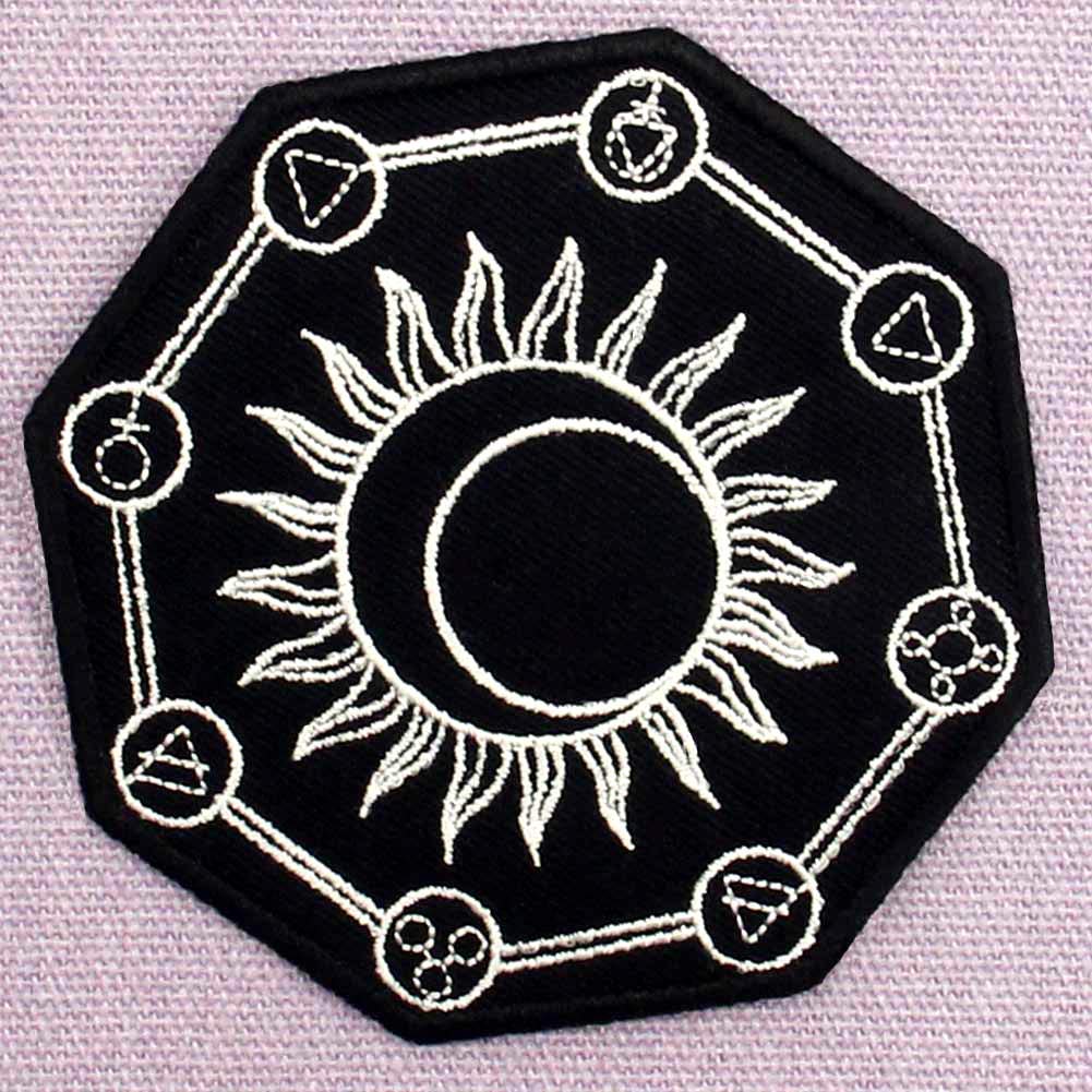 ZEGINs Alchemy Symbol Embroidered Patch - Iron On & Sew On Emblem for Jackets, Bags & DIY Crafts | Occult & Gothic Fashion Accessory