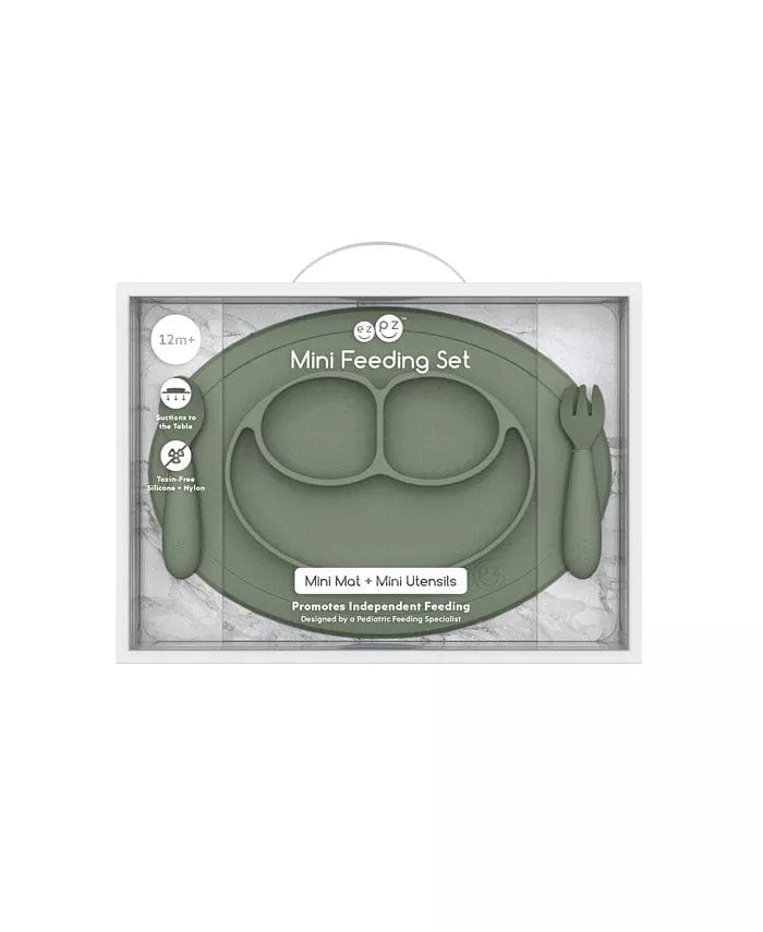 EZPZ Mini Feeding Set for Toddlers - BPA-Free Silicone Plates & Bowls for Babies - Perfect for Travel, Daycare & Mess-Free Mealtime