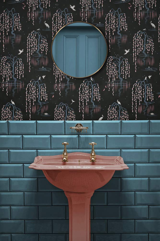 Divine Savages Kyoto Blossom Black Cherry Peel and Stick Wallpaper - Self-Adhesive Removable Wallpaper for Bedroom, Living Room, Nursery, and Home Decor