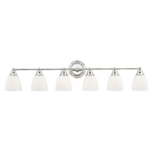 Livex Lighting 13666-05 Somerville 6-Light Chrome Bathroom Vanity Light Fixture - Perfect for Modern Bathrooms & Powder Rooms