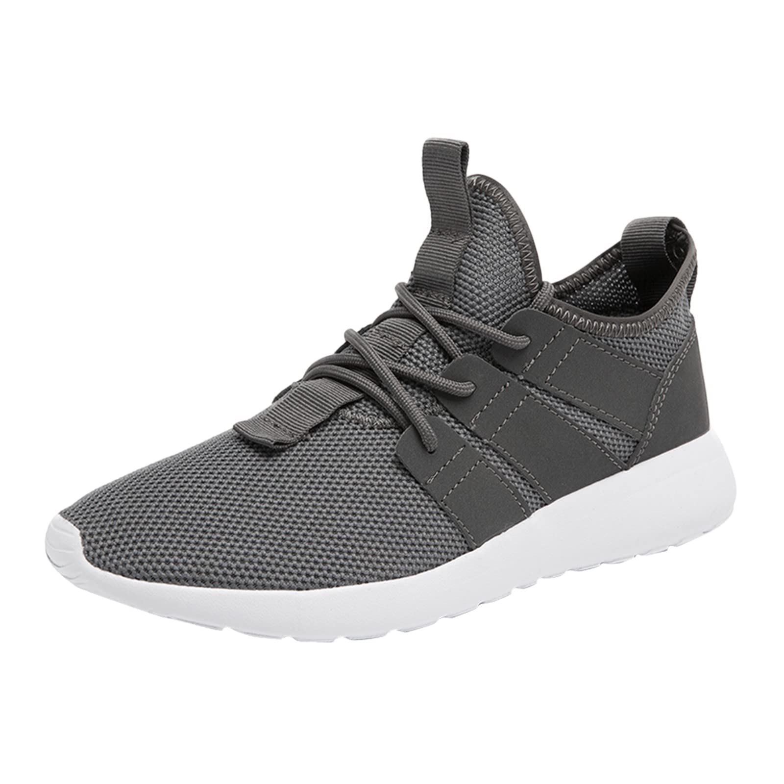 YSJZBS Men's Breathable Mesh Sneakers - Summer Fashion Non-Slip Walking Shoes with Elastic Band | Comfortable Grey Athletic Shoes for Casual Wear, Gym & Outdoor Activities