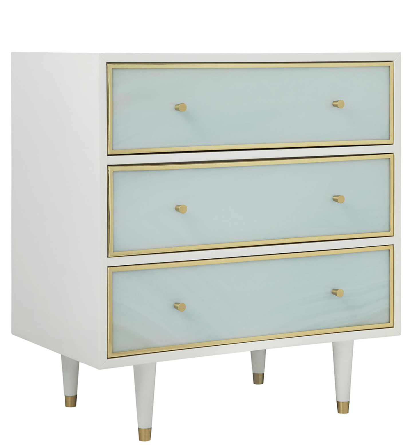 Seaglass Bedside Chest - Stylish Nightstand with Drawers for Bedroom, Living Room & Office - Perfect for Storage & Decor