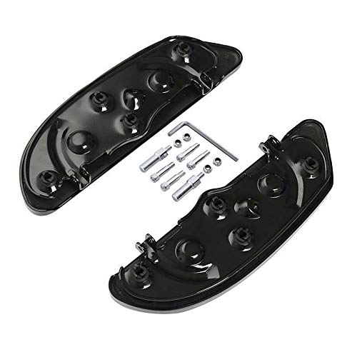 Black TCMT Airflow Driver Floorboard Footboard for Harley Road King FLHR, Ultra Electra Glide (1986-2025) & Softail FL (1986-2017) - Enhanced Comfort & Style for Long Rides & Cruising