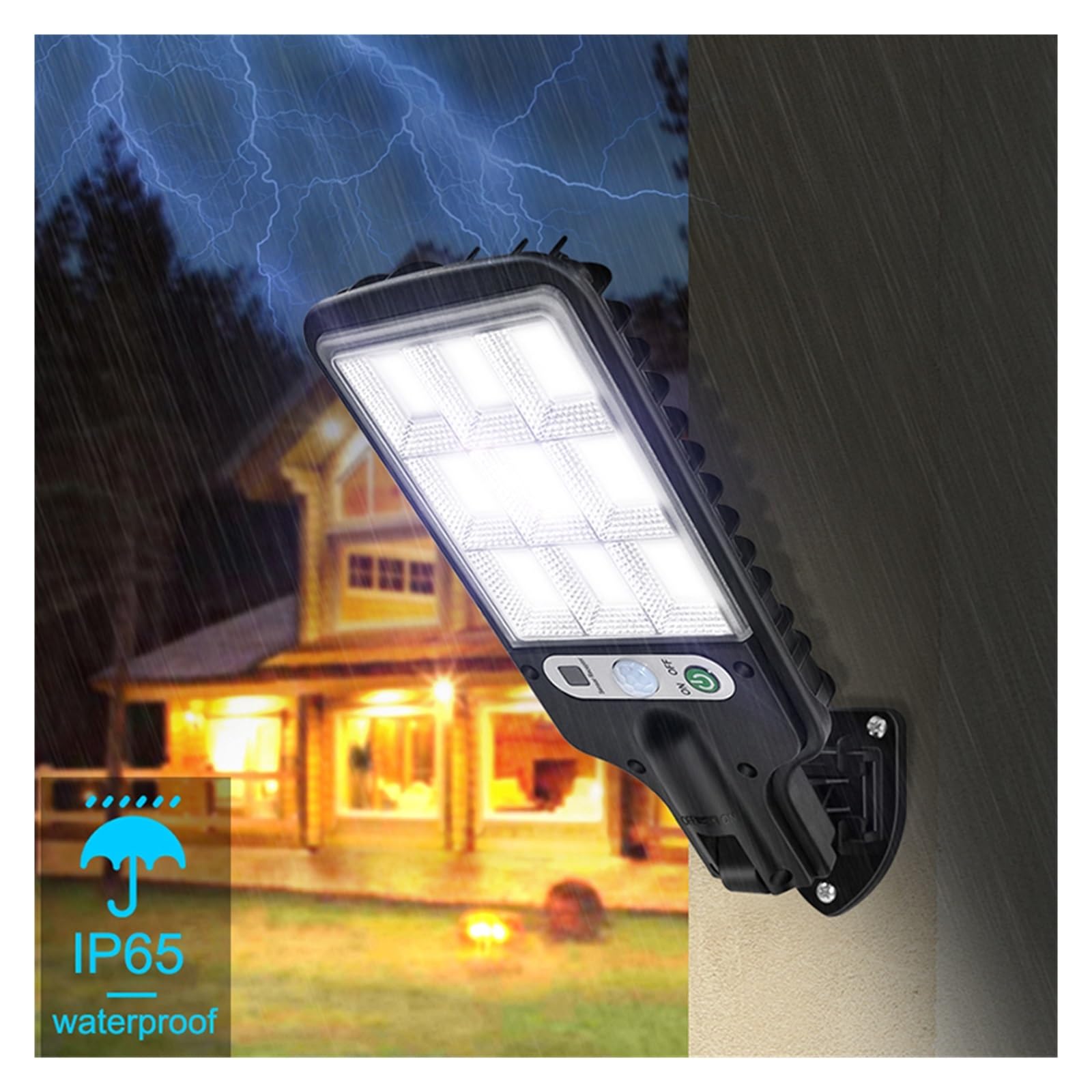 Solar Powered Outdoor Lights - Waterproof Motion Sensor Security Lighting with 3 Light Modes for Garden, Patio, Pathway & Yard (2 Pack) - Perfect for Home Security & Landscape Illumination