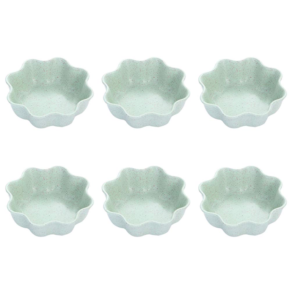 DOITOOL 6-Piece Japanese Style Wheat Straw Small Plates - Sauce Dishes, Sushi Dipping Bowls, Fruit Plates & Appetizer Serving Dishes - Eco-Friendly Round Dish Saucers for Sushi, Snacks, Desserts & Party Serving