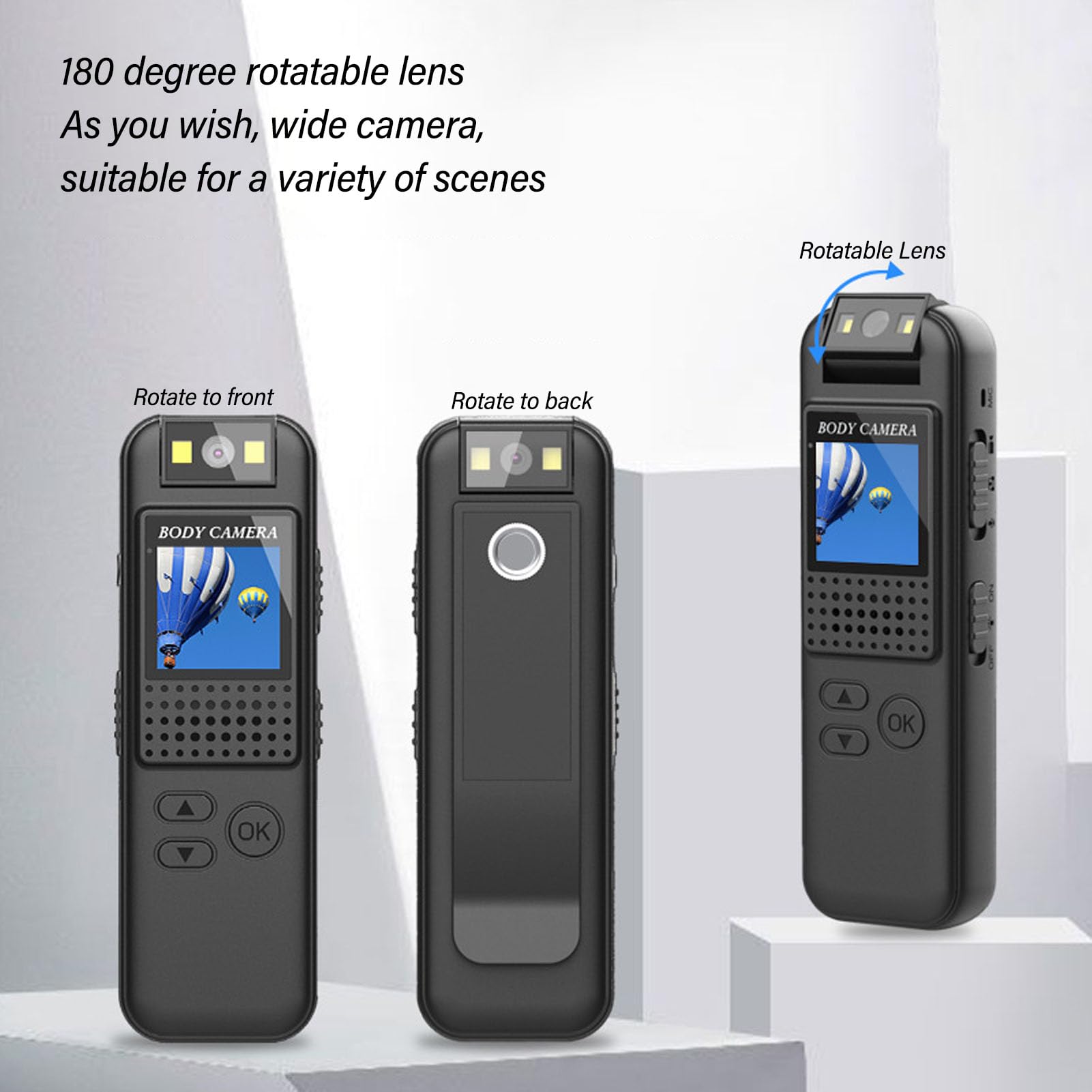 1080P HD Sports Action Camera with Back Clip & Magnetic Mount - Waterproof DV Camera with LCD Screen, Night Vision, 180° Rotatable Lens for Cycling, Skiing, Hiking & Outdoor Adventures