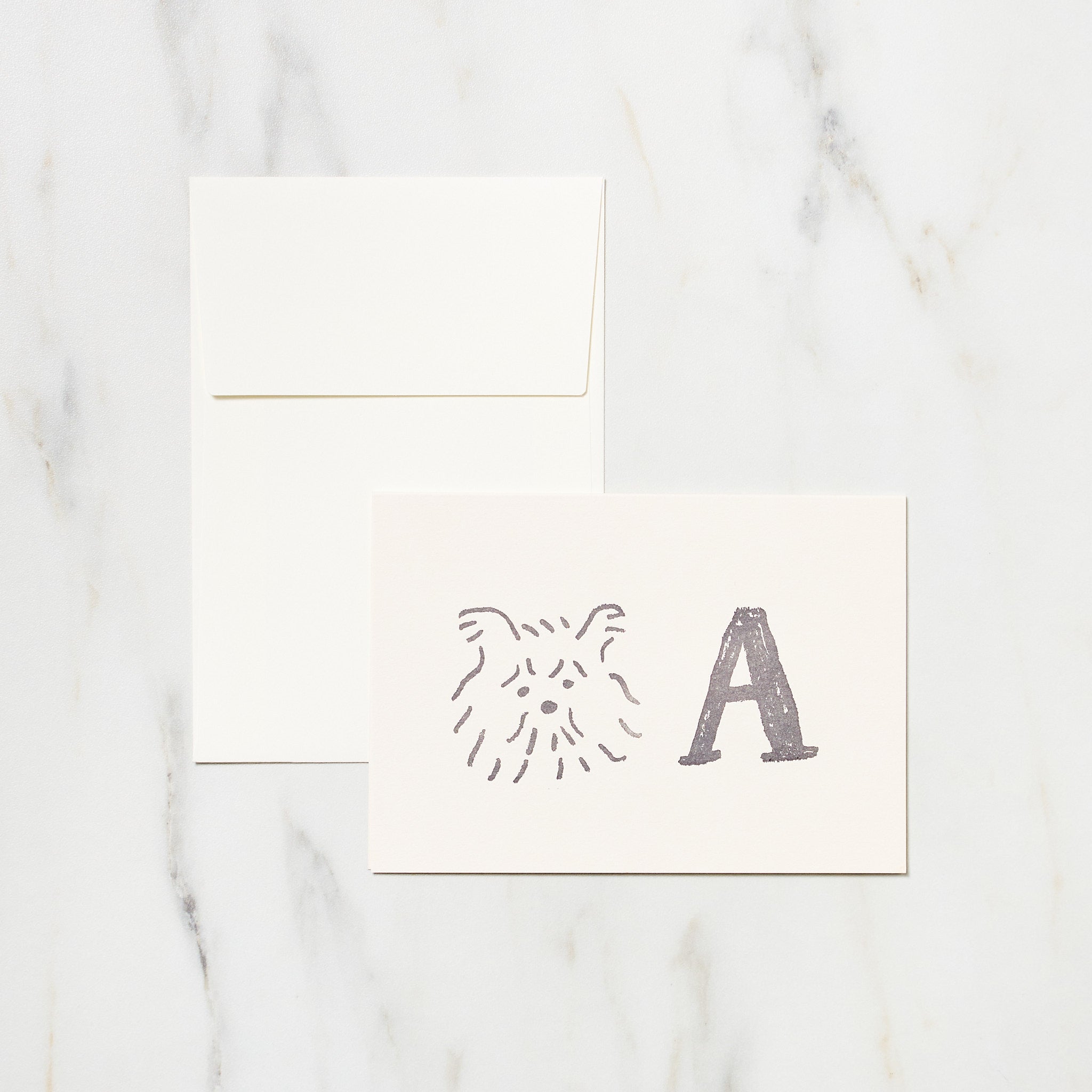 Alphabet Motif Izumi Shiokawa Greeting Card - Handmade Letterpress Design for Birthdays, Anniversaries & Special Occasions