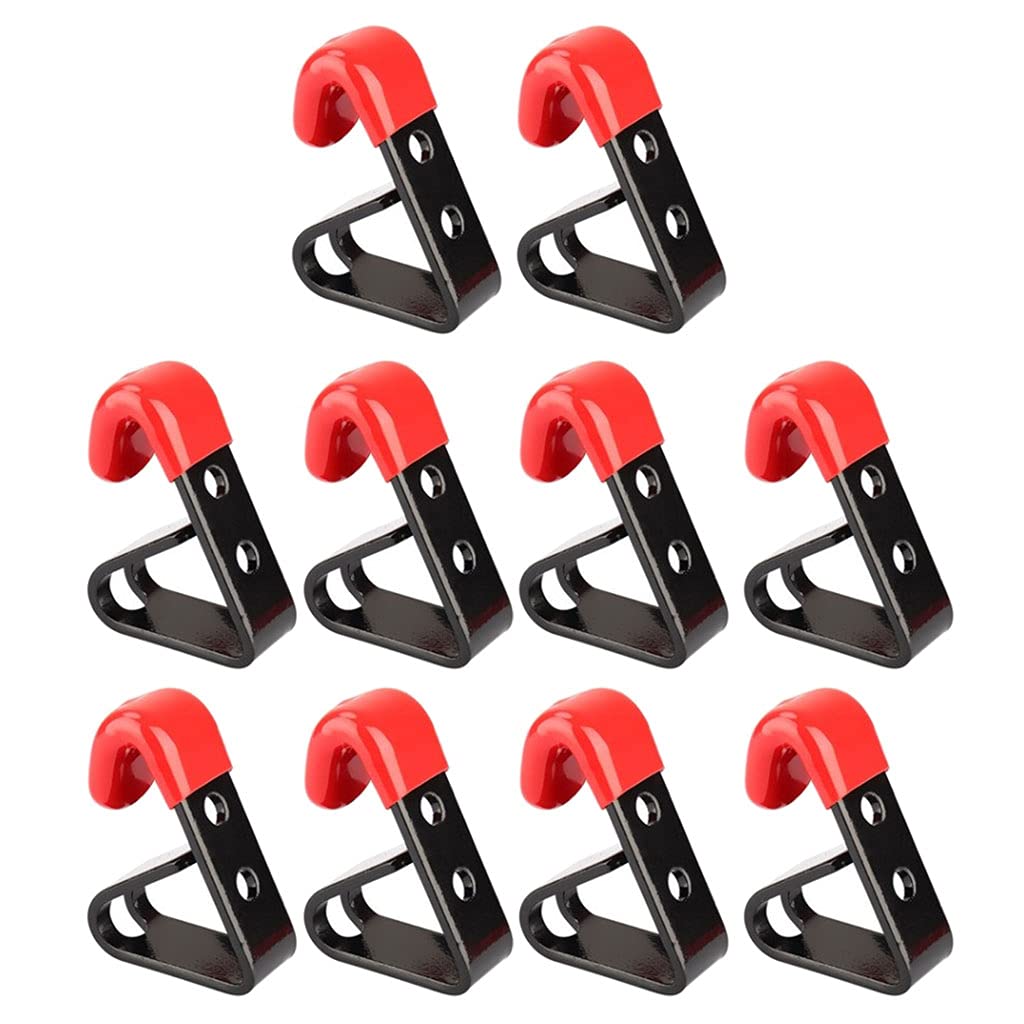 **Vdaxvme Black & Red Heavy Duty Metal U Hooks - 20 Pack Wall Mount Garage Storage Hooks for Organizing Tools, Garden Supplies & Home Use - Perfect for Garage, Shed, Workshop & DIY Projects**