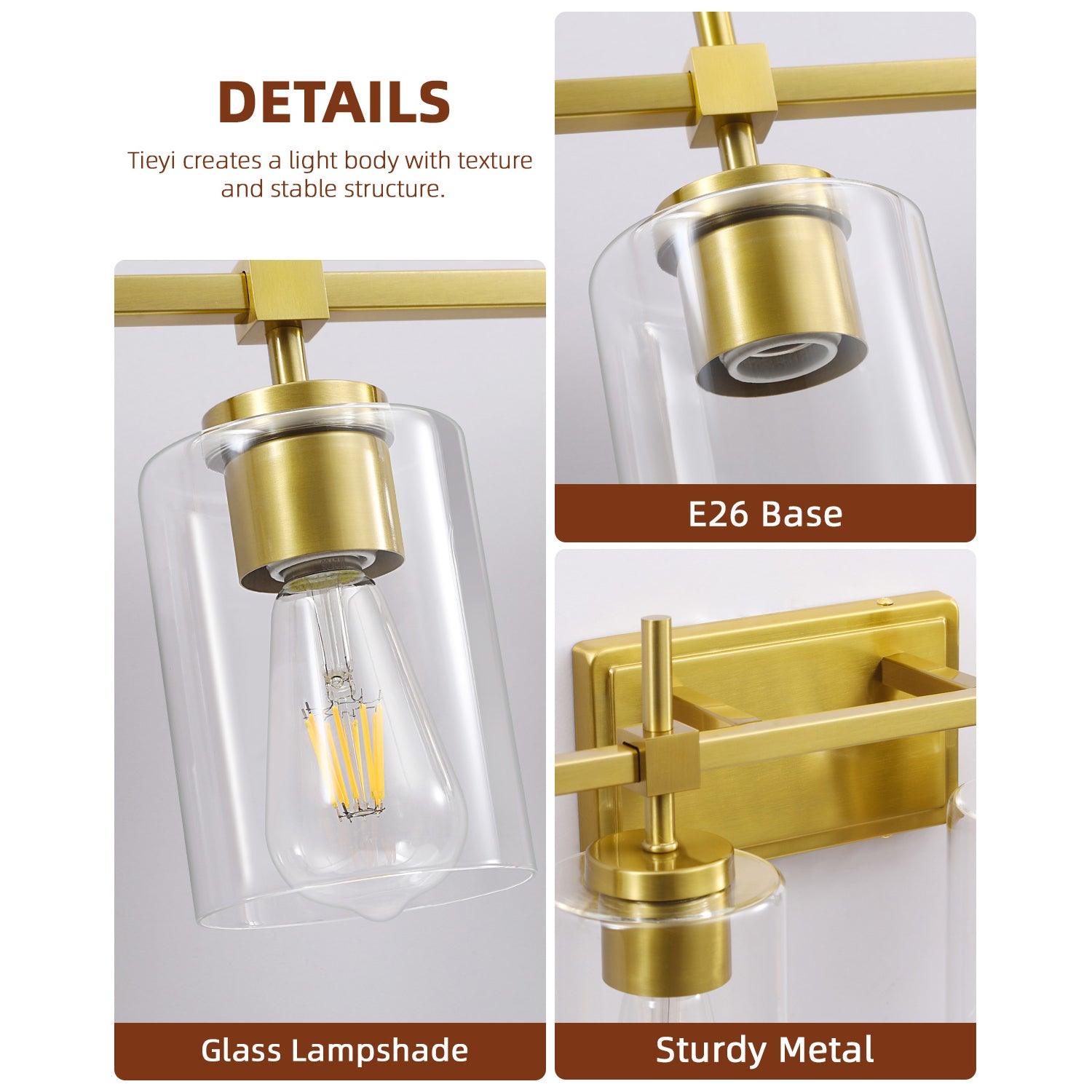 Jasper Modern Clear Glass 6-Light Bathroom Vanity Light Fixture - Elegant Lighting for Bathroom, Powder Room & Dressing Area