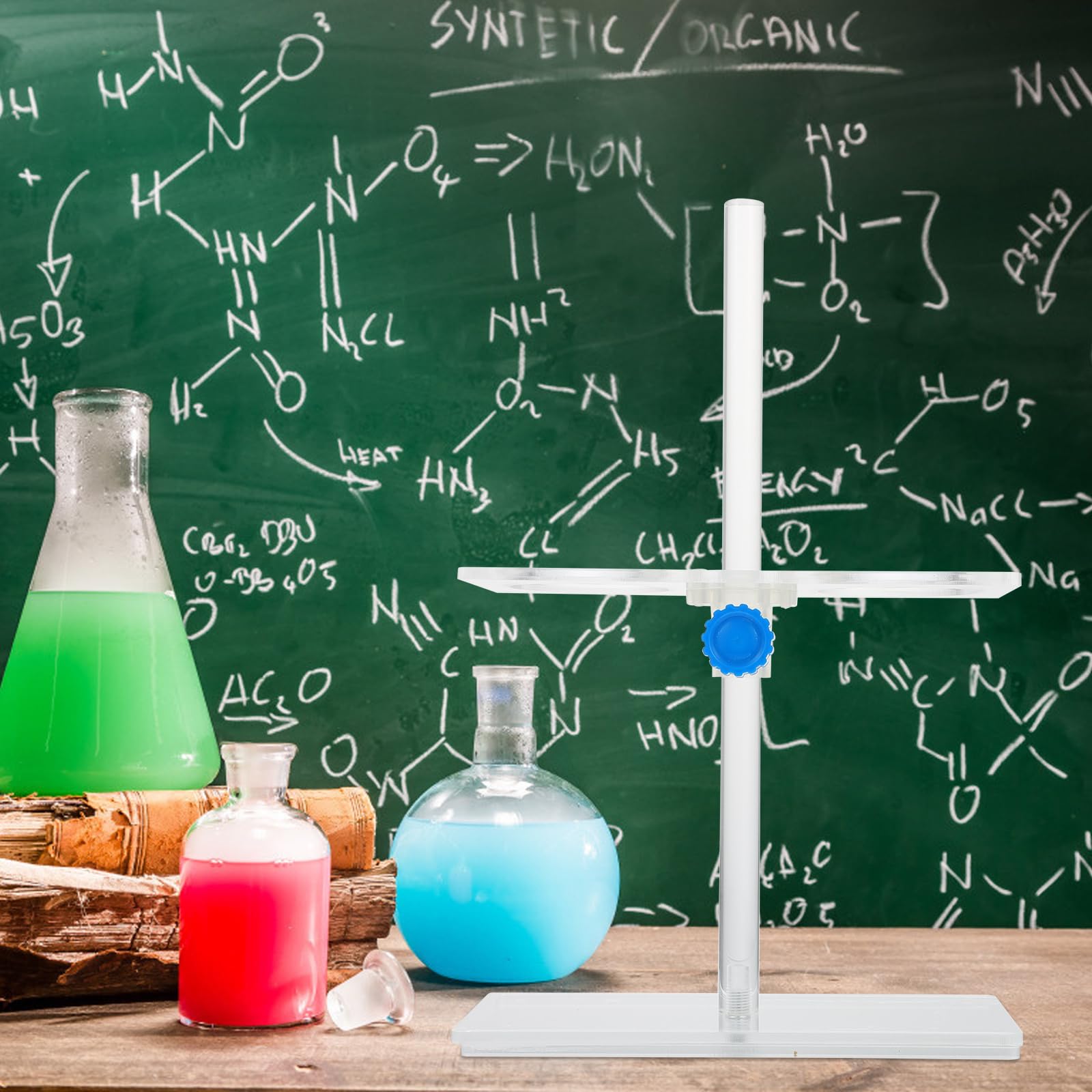 Adjustable Height Acrylic Funnel Stand with Holes - Durable Kitchen Funnel Holder for Bottle Filling, Lab Experiments & School Science Projects - Perfect for Home Brewing, DIY Crafts and Chemistry Labs