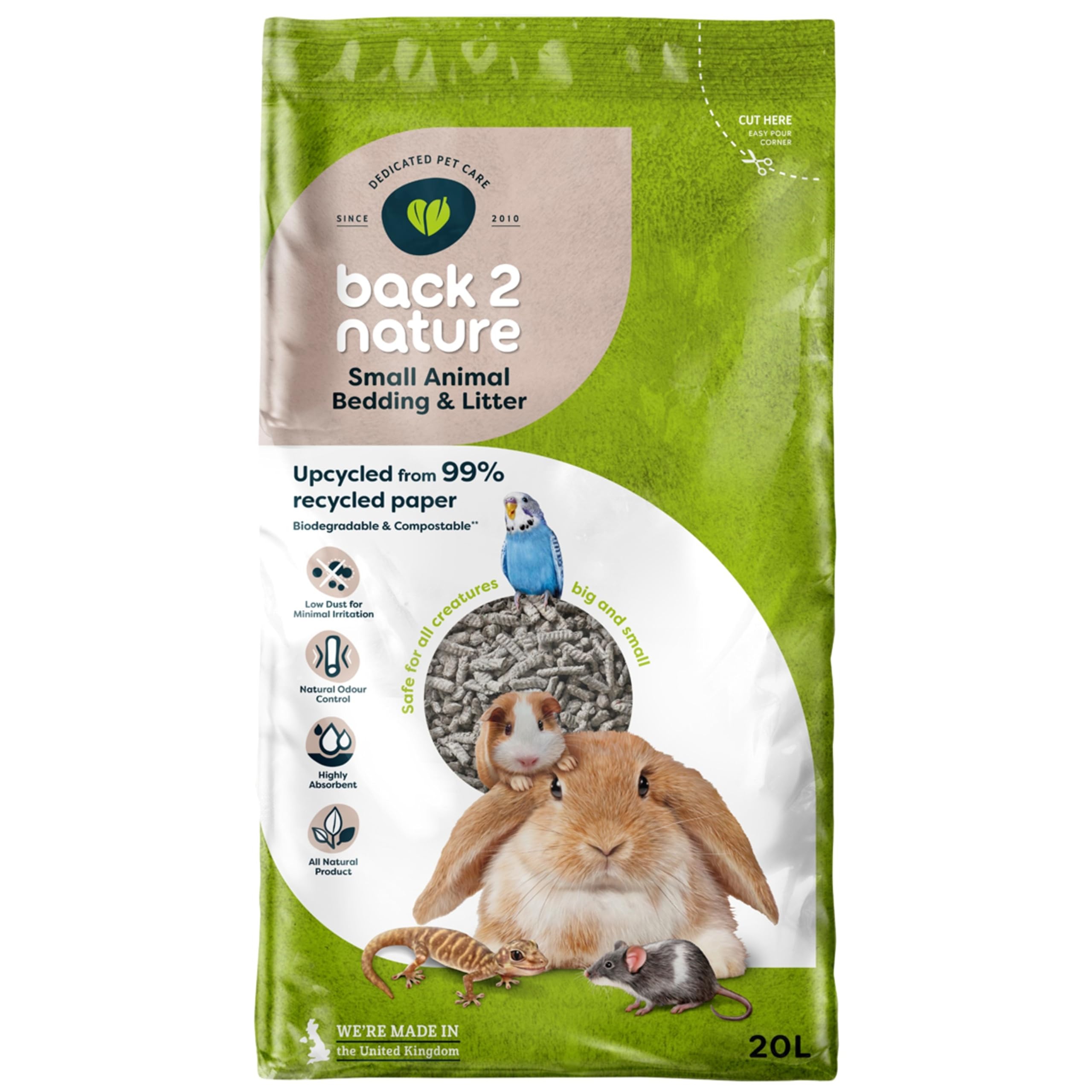 FibreCycle Organic Toilet Paper & Soft Bedding for Small Pets - Eco-Friendly, Biodegradable Hamster & Guinea Pig Nesting Material for Cage Comfort