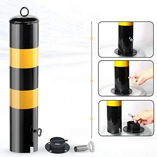 Heavy Duty Parking Bollard - 13x13x50cm Anti-Crash Barrier Post with Lock & Key for Driveway, Garage & Parking Lot Security | Durable Car Blocking Bollard for Vehicle Protection & Traffic Control