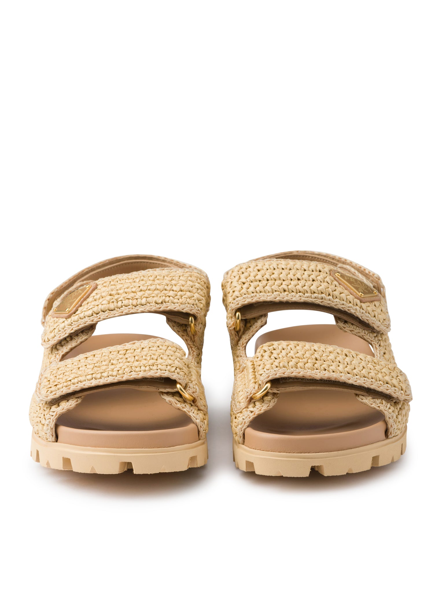 Prada Crochet Sandals in Nude Neutrals - 1X440NF0202C2T F0018 Natural | Comfortable & Stylish Summer Footwear for Beach, Vacation & Casual Outings