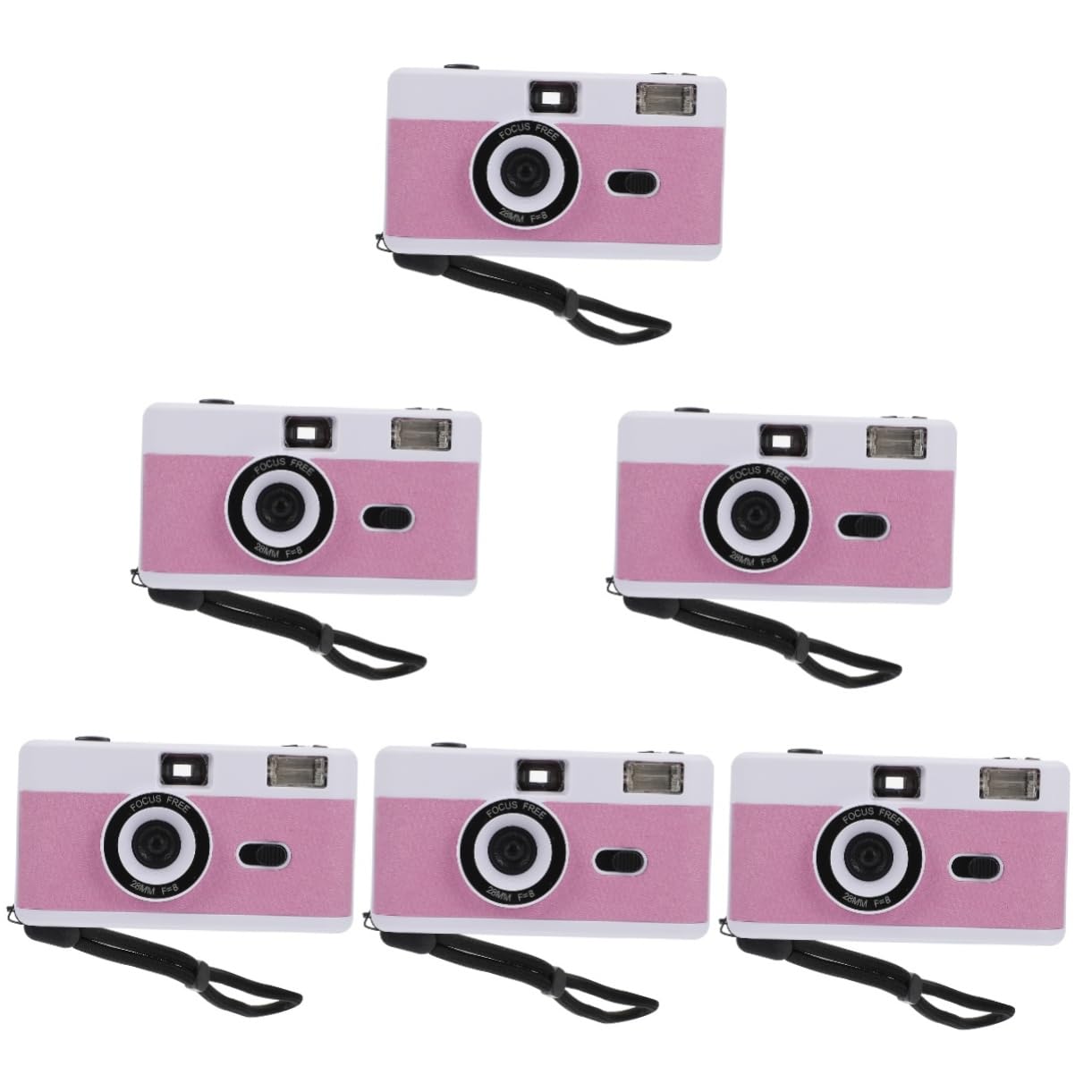 OSALADI 6-Pack Vintage Plastic Film Cameras with Built-in Flash - Portable ABS Electronic Film Camera Set for Travel, Parties & Retro Photography