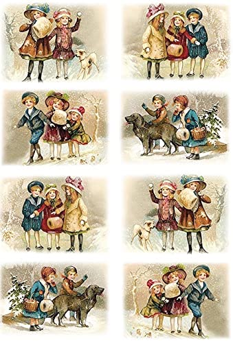Vintage Winter Kids - 2 Sheets