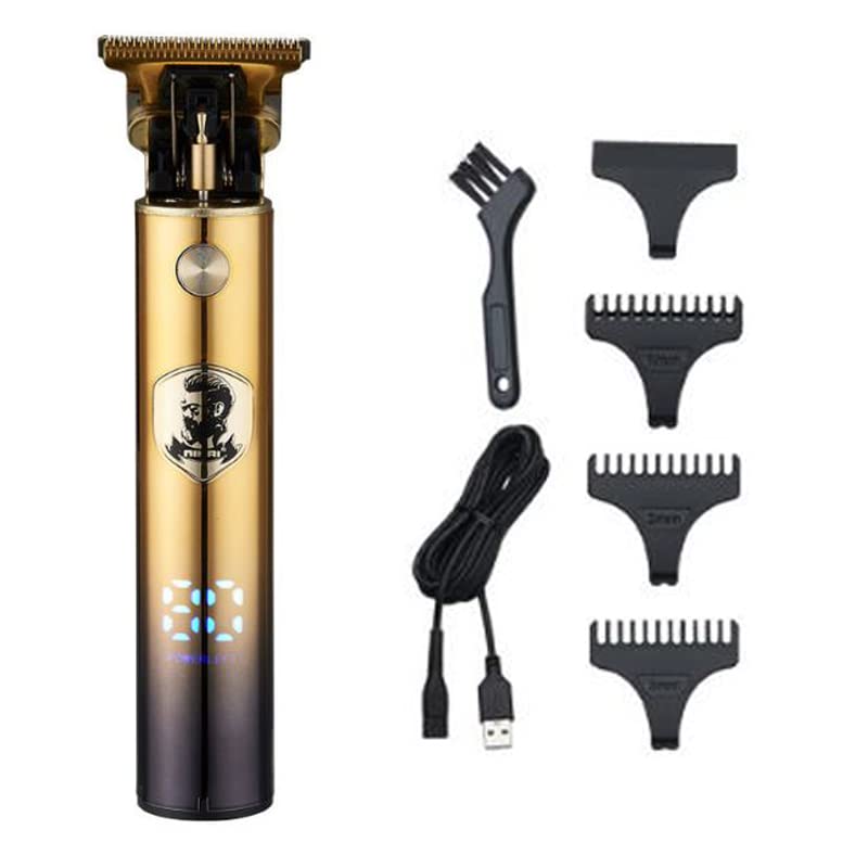 Professional Rechargeable Hair Clippers for Men - Powerful Electric Hair Trimmer & Beard Trimmer Kit with Gradient Gold Finish | Home Barbering, Grooming & Styling Tool for Men's Haircut & Beard Care