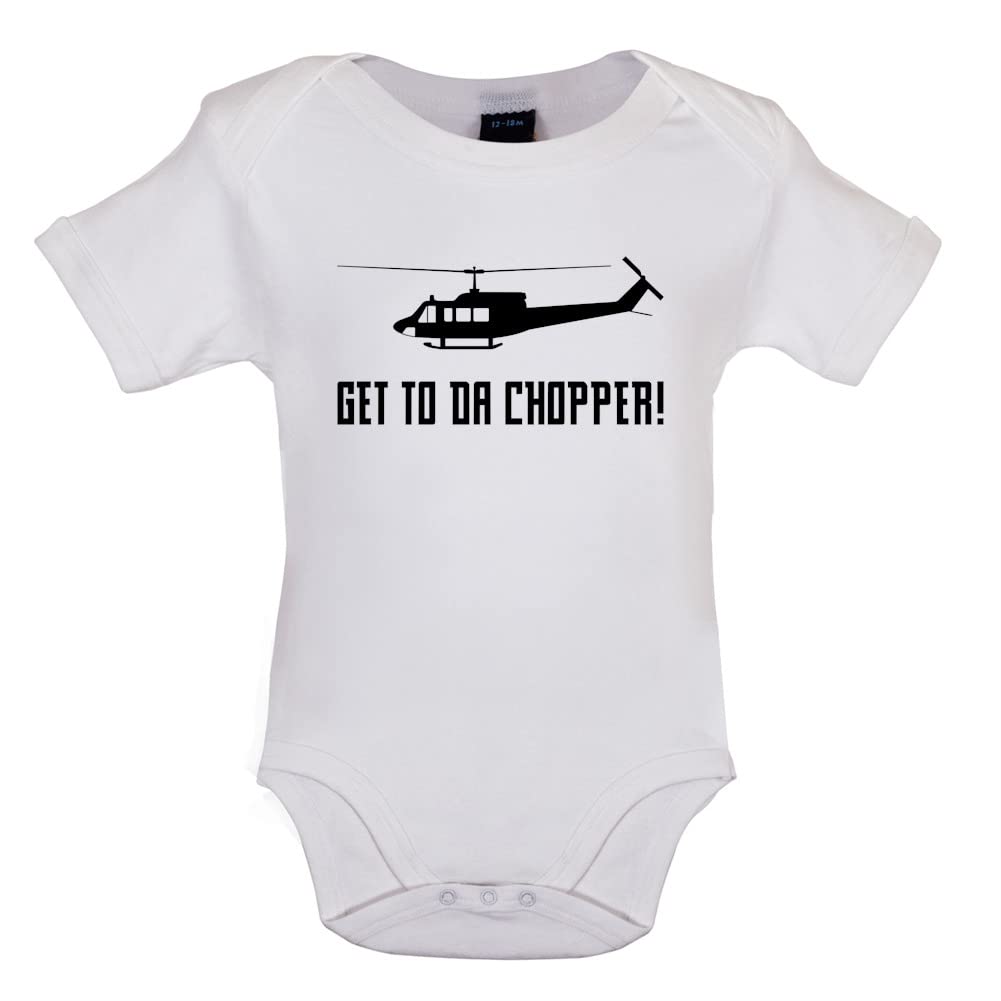 Organic Baby Bodysuit - Get To Da Chopper Design - Soft Cotton Infant Onesie for Boys & Girls - Perfect for Playtime, Nursery & Family Outings