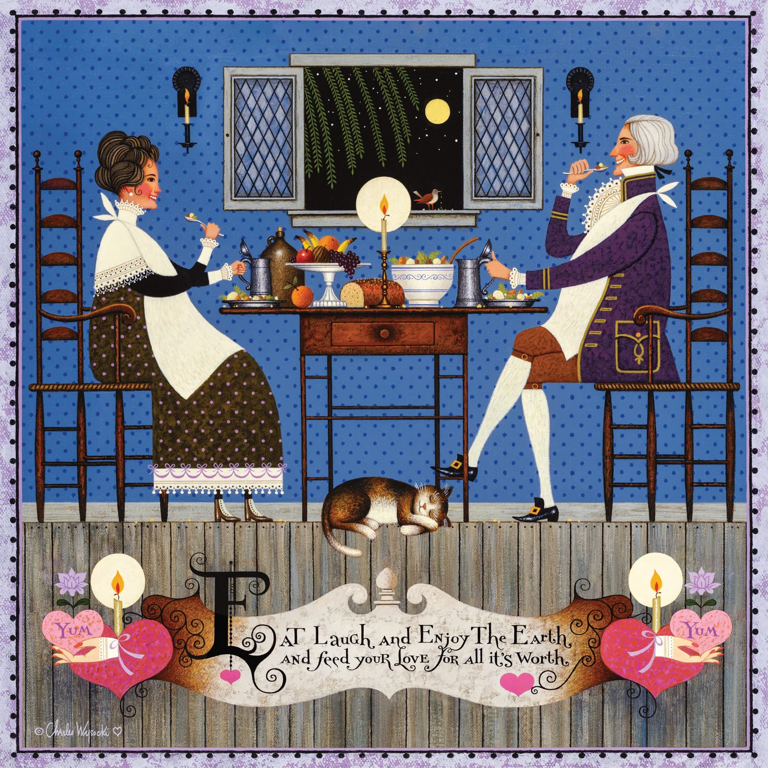 Buffalo Games Charles Wysocki Dining Sweethearts 300 Piece Jigsaw Puzzle for Adults - Challenging Puzzle Game for Family Game Nights & Relaxation - Finished Size 21.25