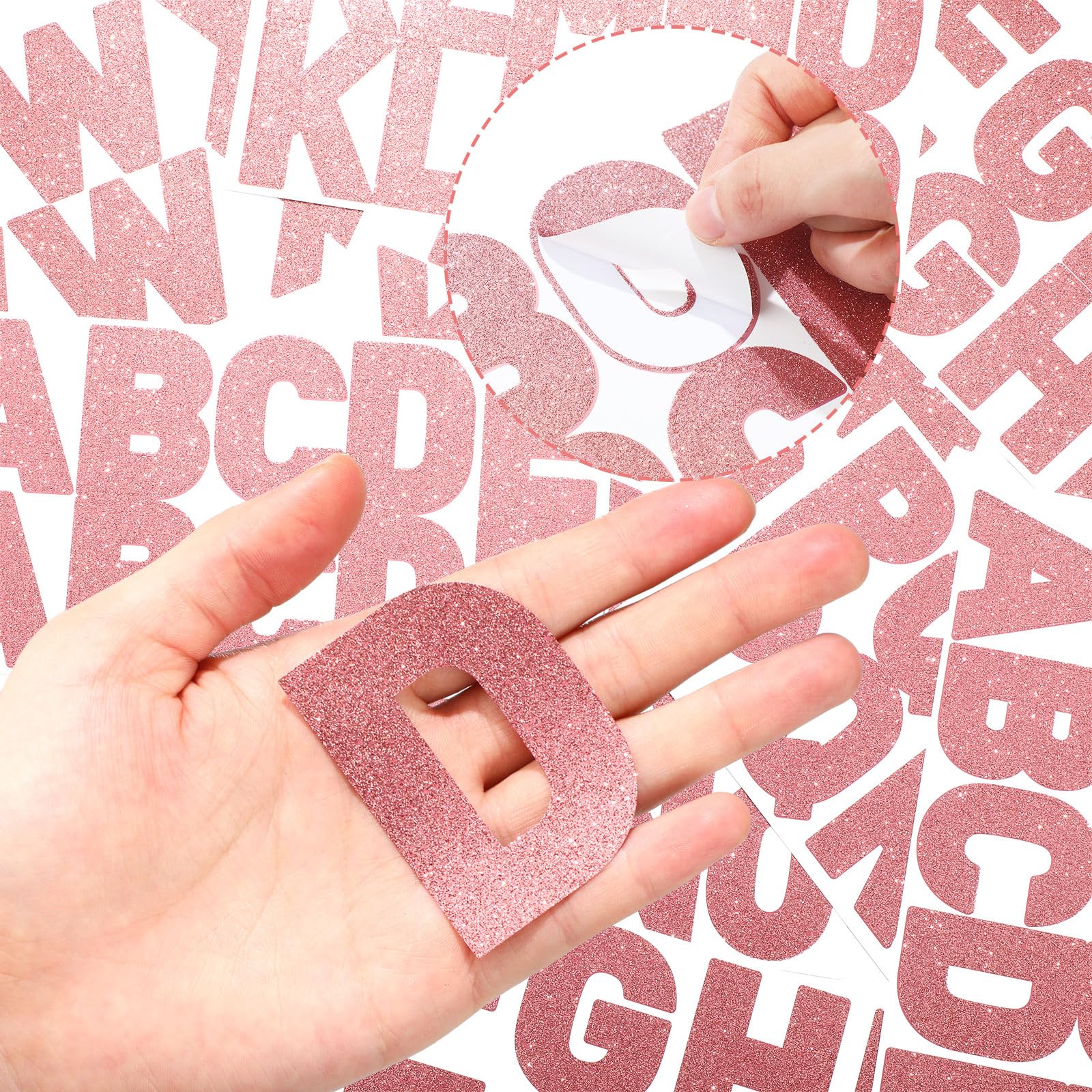Harloon 232 Pcs Large Glitter Alphabet Letter Stickers - 24 Sheets Self-Adhesive Big Font Letters Kit for Mailbox, Bulletin Boards, Classroom & Home Decor (Pink, 2.5 Inch) - Perfect for DIY Crafts, Scrapbooking, Party Decorations and Personalized Gifts
