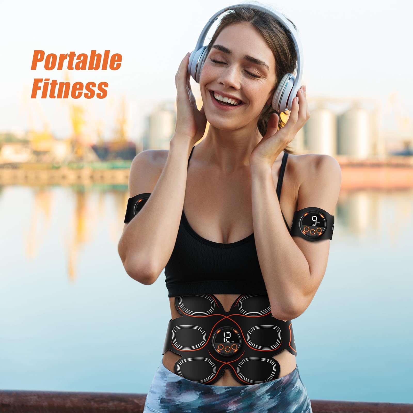 Electric Muscle Stimulator Belt - EMS Fitness Belt for Muscle Toning & Recovery - Perfect for Home Workouts, Physical Therapy & Athletic Training
