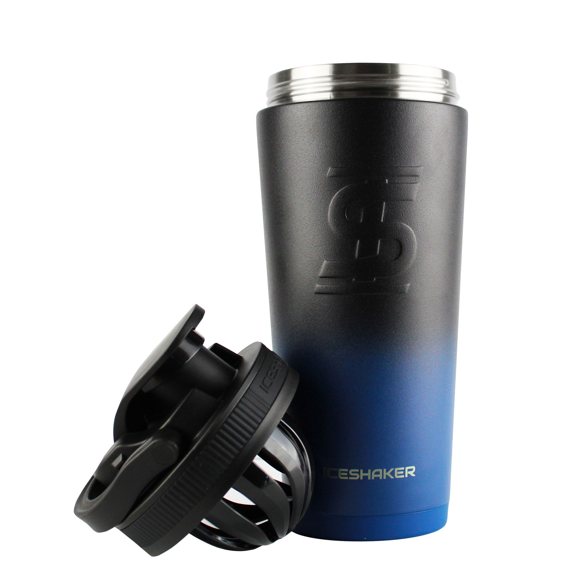 Nick The Mutant Walker Custom 26oz Insulated Stainless Steel Shaker Bottle - Navy Black Ombre Gradient - Perfect for Protein Shakes, Gym Workouts & Post-Exercise Hydration