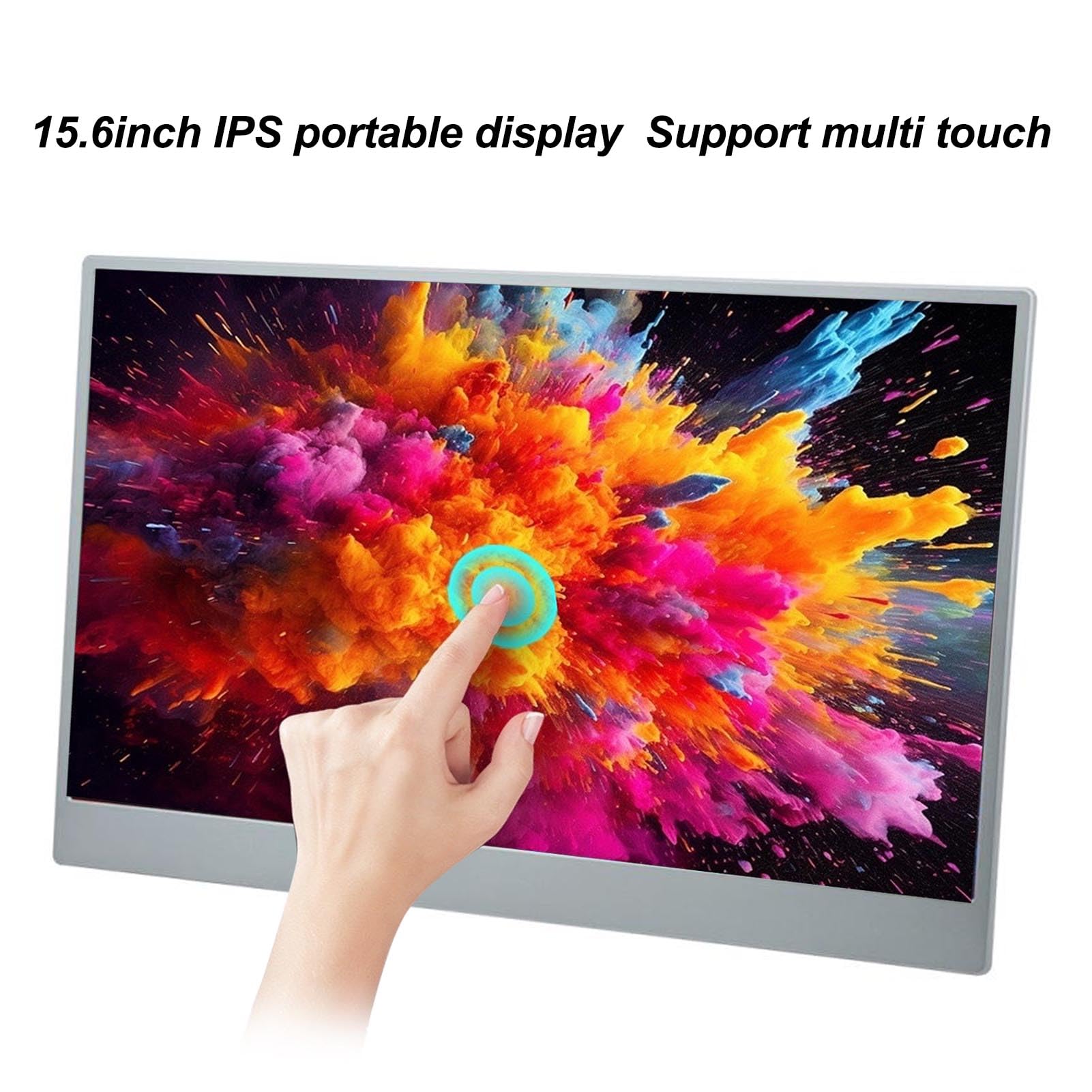 ASIXXSIX 15.6 Inch Portable Touchscreen Monitor - Full HD 1080P IPS Display, 60Hz Refresh Rate, HDMI & USB-C Connectivity - Ultra Slim External Screen for Laptop, PC, Gaming, Business Travel and Home Office Use