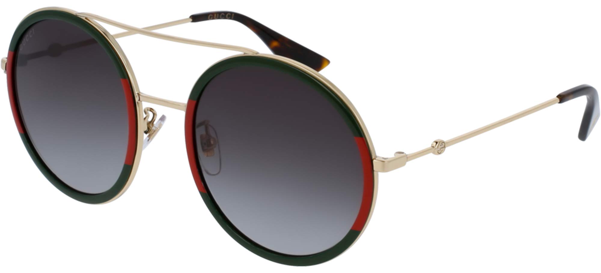 Gucci GG0061S-003 Green Gradient Round Sunglasses for Women - UV Protection Fashion Shades for Beach, Driving & Outdoor Activities