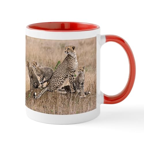 White/Red Inside - Cheetah Family Mug