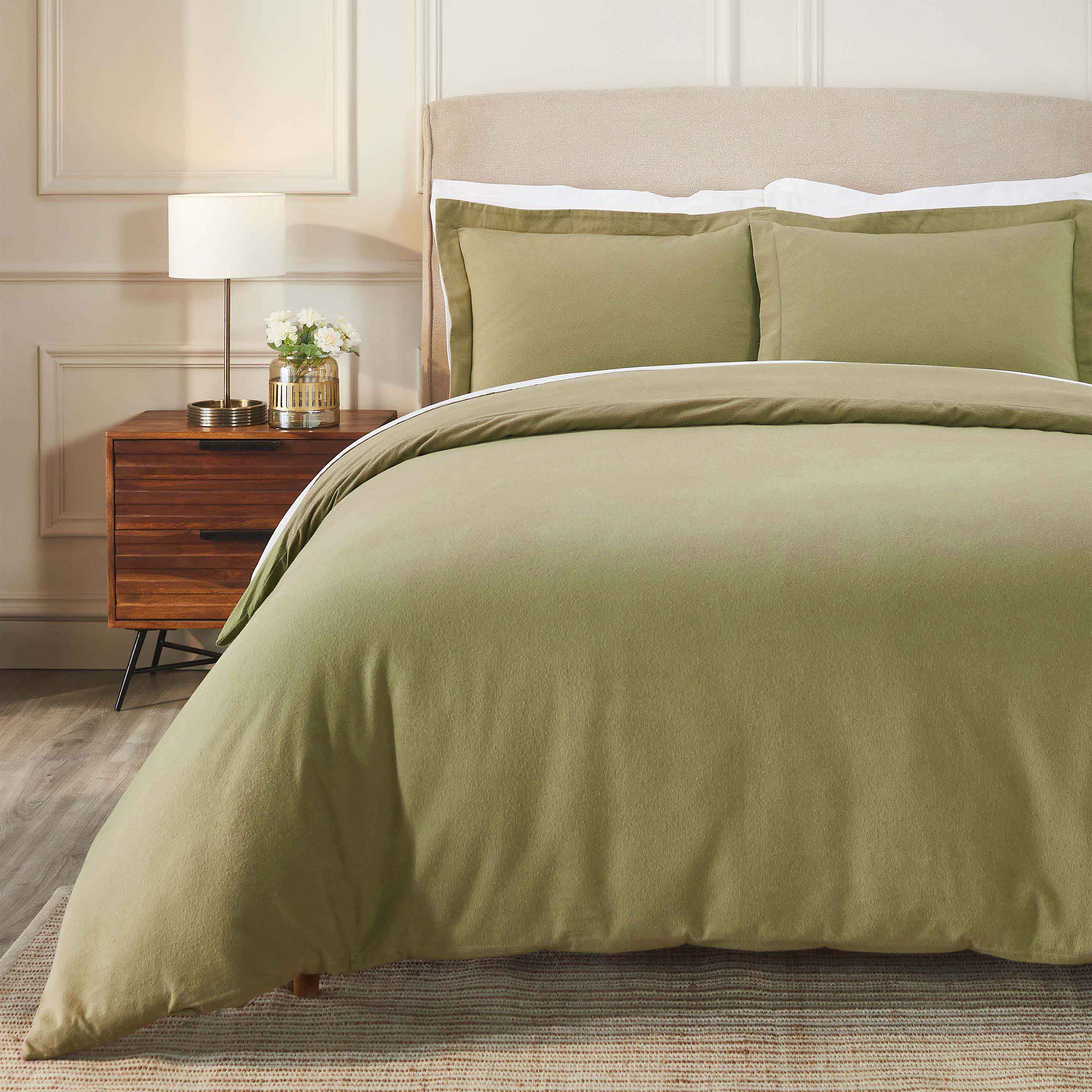 Premium Rome Flannel Cotton Solid Brushed Duvet Cover Set - Soft & Cozy Queen/King Size Bedding for Winter Warmth & Comfort