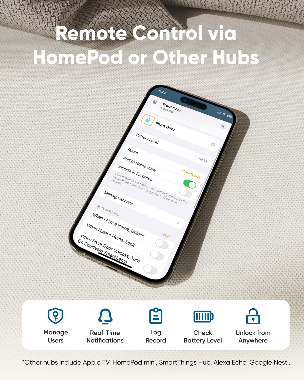 eufy Security Smart Lock E30 - Keyless Fingerprint Entry Deadbolt with Built-in Wi-Fi | Compatible with Apple Home, Alexa & Google Assistant | Smart Door Lock for Front/Back Doors | Perfect for Home Security & Smart Home Automation
