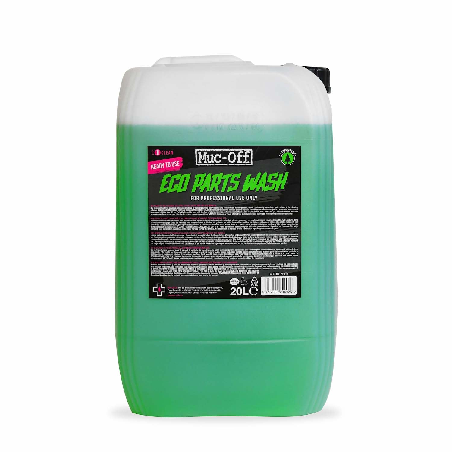Muc-Off Eco Bike Chain Cleaner Refill Fluid - 20 Liter / 5.28 Gallon - Biodegradable & Eco-Friendly for Bicycle, Motorcycle, and MTB Maintenance - Perfect for Home, Garage, and Workshop Use