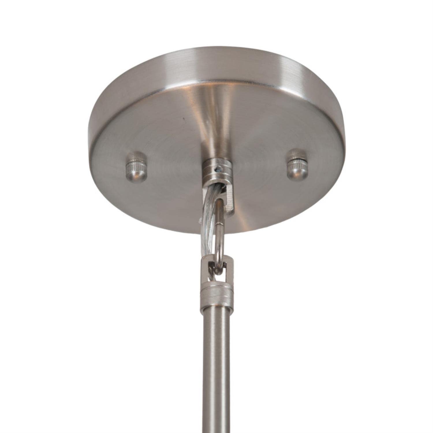 Yosemite Home Decor SH3007-5P-CPRS Lyell Forks Family 5-Light Pendant Light Fixture - Satin Steel Finish with Chili Pepper Red Drum Shade (30