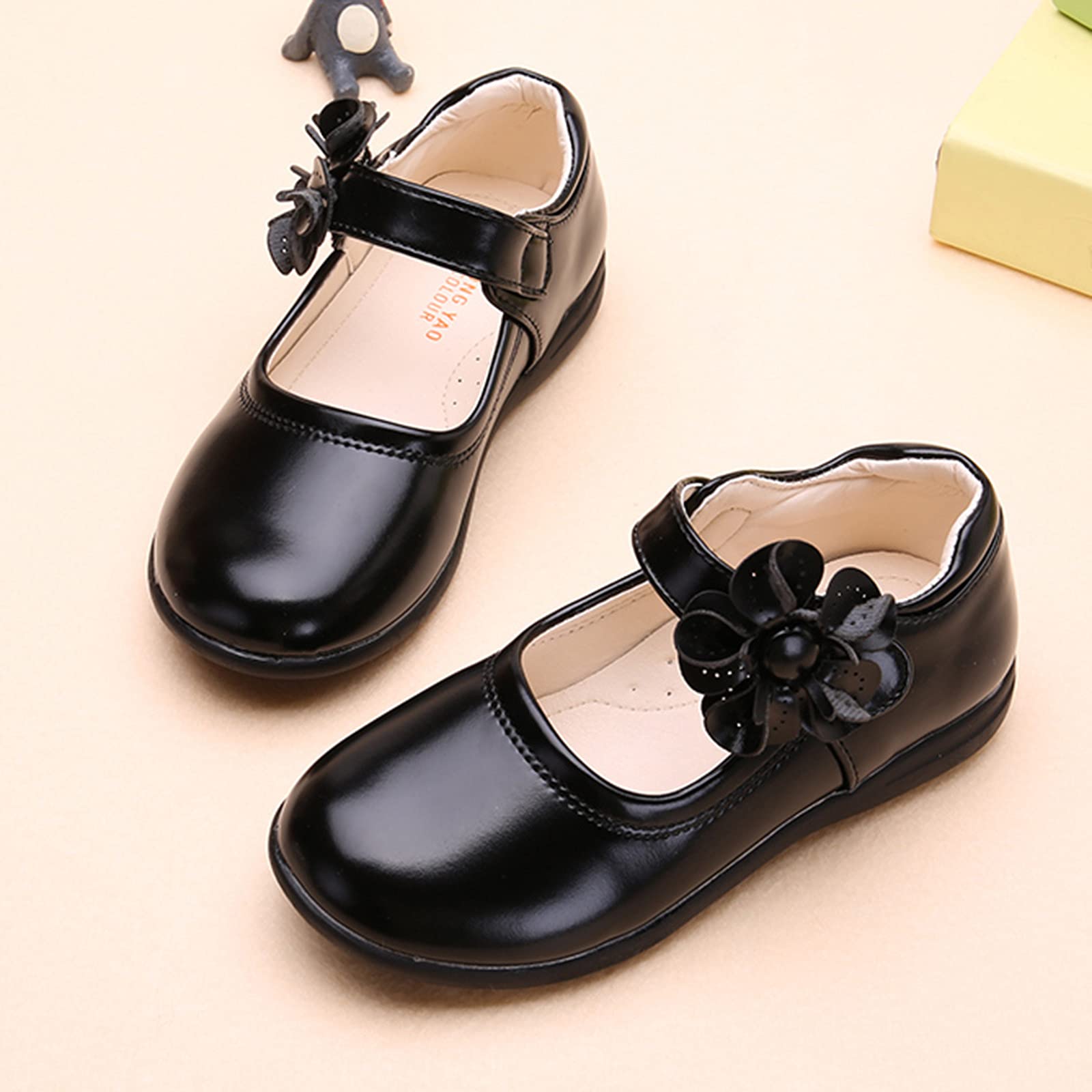 **Eoailr Toddler Girl Running Shoes - Soft Leather Baby Shoes for 12-24 Months - Non-Slip Dance Sneakers with Floral Design | Perfect for Playtime, Preschool & Outdoor Activities**