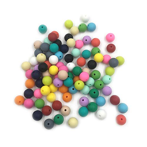 100pcs 15mm Silicone Round Beads Bulk - DIY Jewelry Making Supplies for Necklace, Bracelet, Keychain Accessories - Soft Pearl Beads for Mom Gift & Craft Projects (Light Green) - Perfect for Handmade Jewelry, Party Favors & Kids Crafts