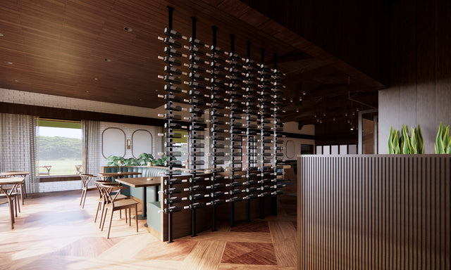Urban Ironcraft Floor to Ceiling Wine Racks - Single Bottle Label Facing Pillar Series | Space-Saving Wine Storage for Home Bars, Cellars & Restaurants