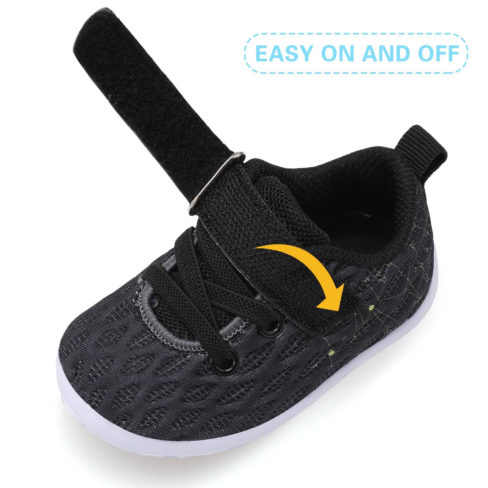 FEETCITY Baby Sneakers for Boys & Girls - Soft Sole First Walking Shoes for Infants & Toddlers - Non-Slip Crib Shoes for Newborns - Perfect for Indoor Play, Outdoor Adventures & Special Occasions