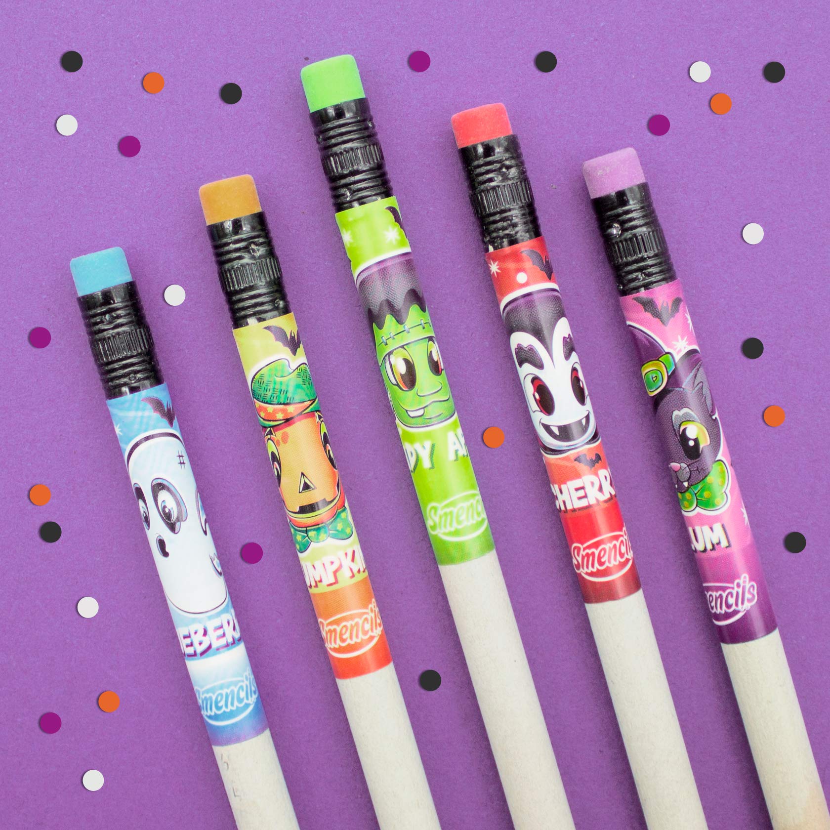 Scentco Halloween Smencils (2 Pack) - HB #2 Scented Pencils, 5 Count, Fun Gifts for Kids, School Supplies, Classroom Rewards - Perfect for Halloween Parties, School Activities & Creative Writing