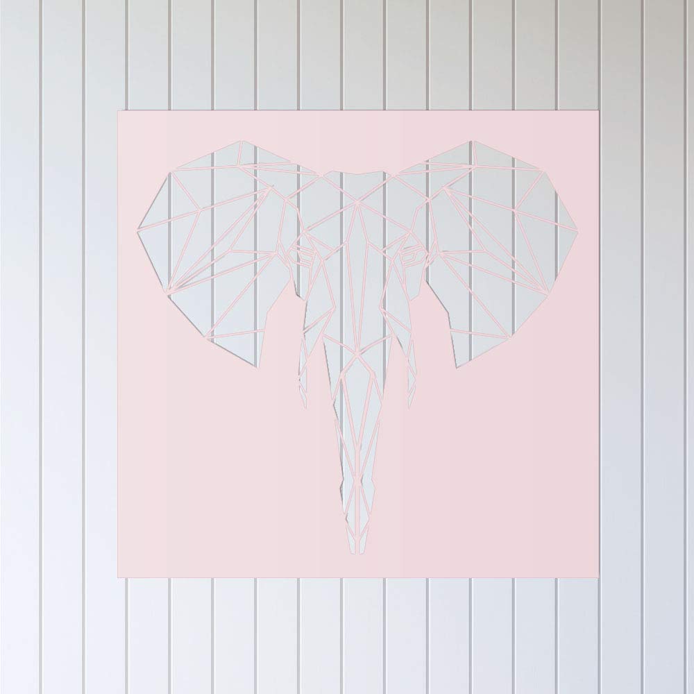 Geeky Days Silver Elephant Acrylic Mirror Wall Stickers - Wildlife Animal Mural Home Decor, Geometric Elephant Shape Wall Mirror for Safari Theme DIY Wall Art - Perfect for Nursery, Kids Room & Jungle Themed Decor