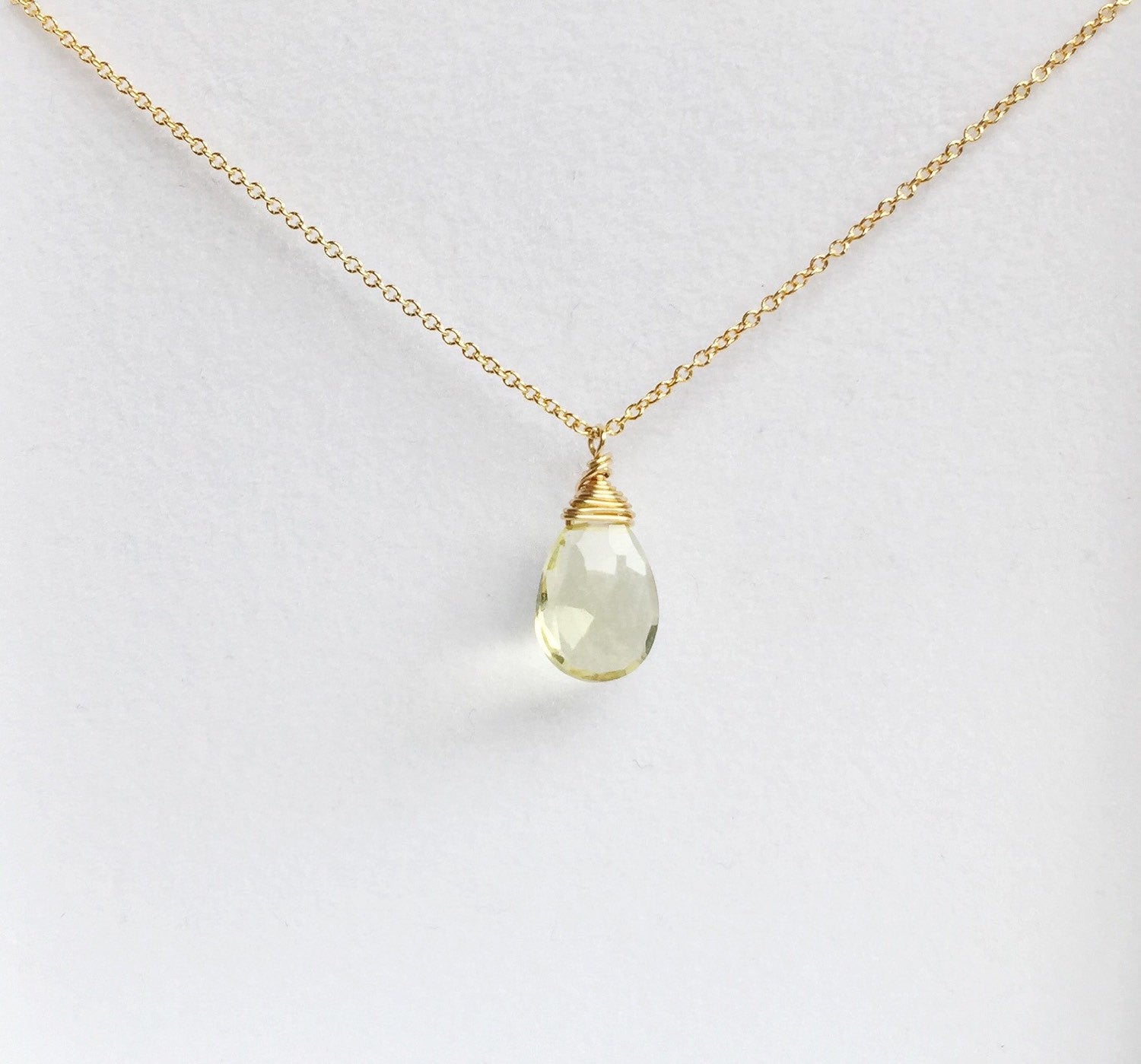 Yazmin Lemon Topaz Necklace (N197) - Elegant Jewelry for Women, Perfect for Parties, Weddings & Gifts