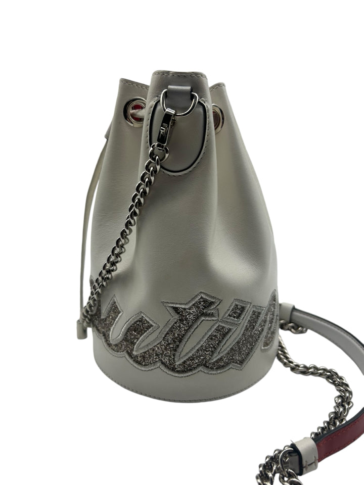 Christian Louboutin Marie Jane Crossbody Bucket Bag for Women - Luxury Leather Shoulder Bag with Gold-Tone Hardware, Perfect for Date Night & Evening Events