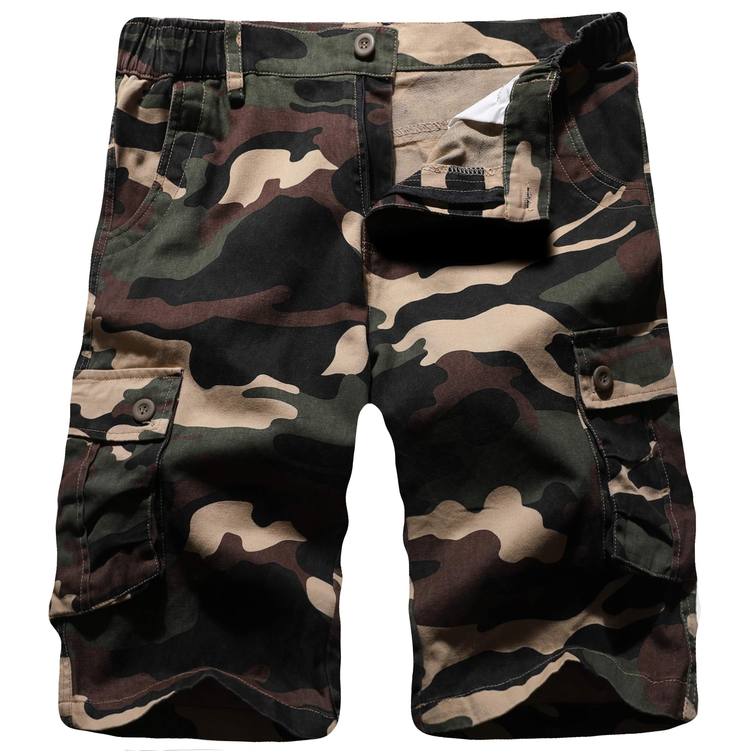 **Zeetoo Men's Camo Cargo Shorts - Classic Relaxed Fit Outdoor Shorts with Multi-Pockets | Hiking, Camping & Casual Wear**