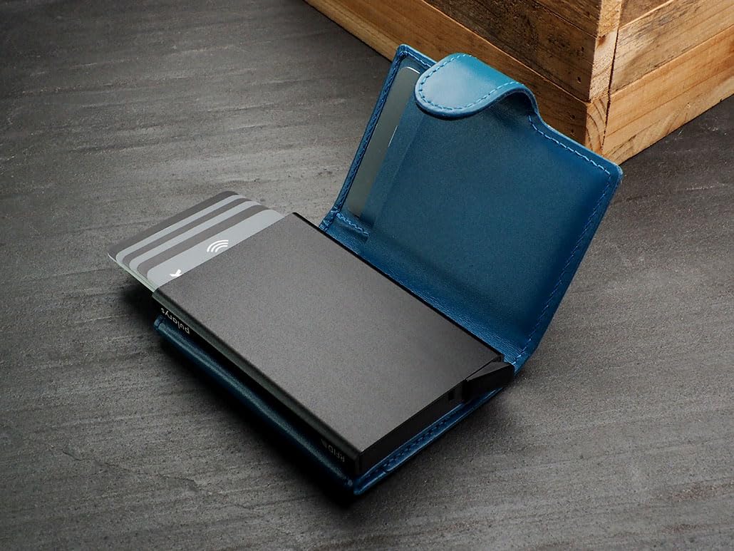 Premium Italian Leather RFID Blocking Mini Wallet SOLO - Slim Credit Card Holder with 9 Card Slots & Coin Pocket for Men & Women - Perfect for Travel, Business & Everyday Use