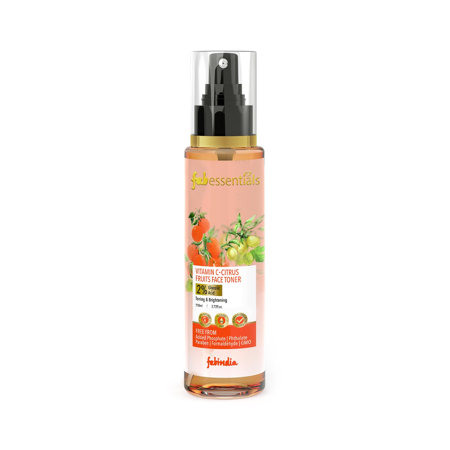 Fabessentials Vitamin C Citrus Fruits Face Toner - 110ml | Brightening & Refining Facial Toner for Glowing Skin | Suitable for All Skin Types (Men & Women) | Hydrating & Revitalizing | Perfect for Morning Skincare Routine & Post-Workout Refresh