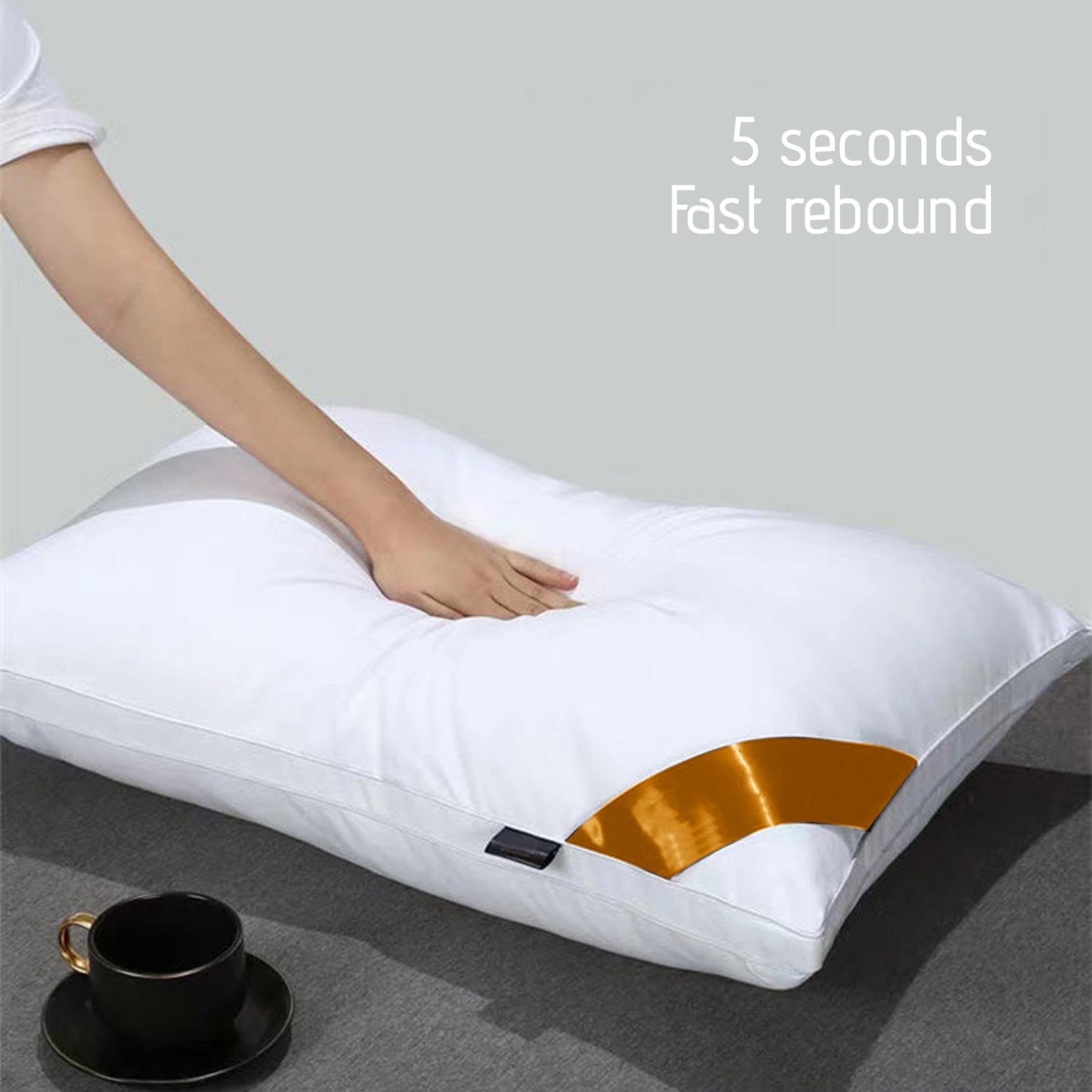Premium Skin-Friendly Hotel Pillows for Sleeping - Soft & Supportive Cotton Fabric Pillow for Back, Side & Stomach Sleepers - 16.5 x 27.5 Inches (White) - Ideal for Home, Travel & Guest Rooms