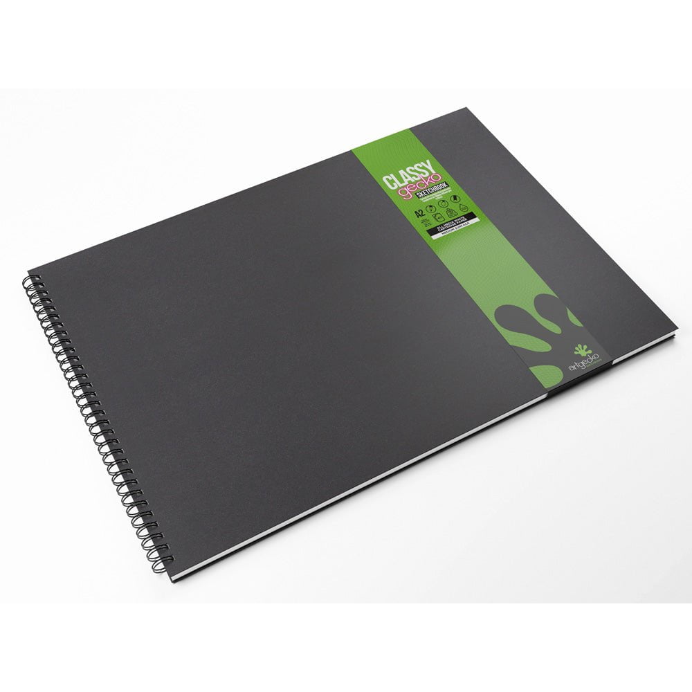 Artgecko Premium A2 Landscape Sketchbook - 80 Pages (40 Sheets) 150gsm White Paper for Artists, Drawing & Watercolor - Perfect for Studio, Travel & Art Classes