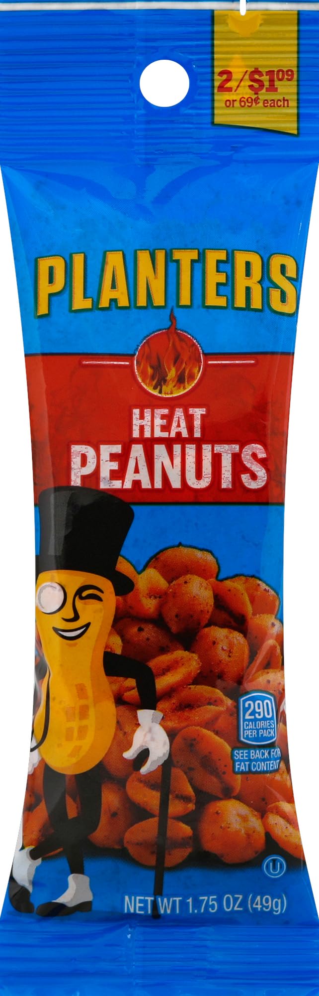 Planters Peanuts Heat Tube - 1.75oz Crunchy Salted Peanuts Snack for Office, Parties & Road Trips - Perfect for Sharing & On-the-Go Nutrition