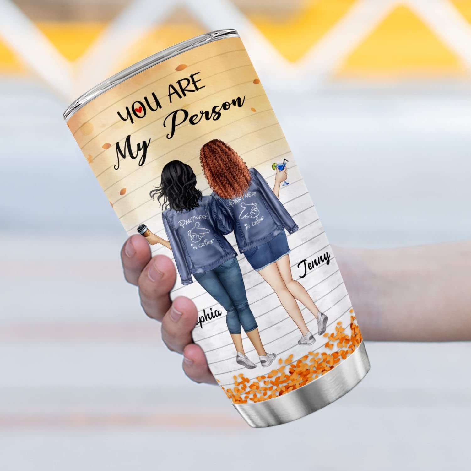 Custom Best Friend Tumbler 20oz - Personalized I Love You Tumbler for Women | Skinny Insulated Cup for BFF, Soul Sister & Besties | Unique Friendship Gift for Her - Perfect for Birthdays, Anniversaries & Daily Coffee/Tea